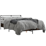 Bed Frame Smoked Oak Engineered wood, Metal 140 x 190 cm 3280079