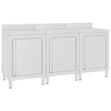 Commercial Work Table Cabinet 180x60x96 cm Stainless Steel 3058268