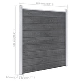 Garden Fence WPC 1737x186 cm Grey 3053233