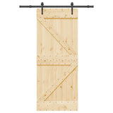Sliding Door with Hardware Set 85x210 cm Solid Wood Pine 3332641