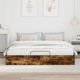 Ottoman Bed Frame Smoked Oak 203 x 180 x 25 cm Engineered Wood 3409209