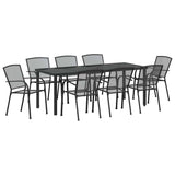 Garden Dining Set 9 pcs Anthracite Powder-Coated Steel 3379288
