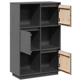 Highboard Grey 74x35x117 cm Solid Wood Pine 814366