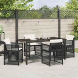 Garden Dining Set 5 pcs Black Powder-Coated Steel 3380647