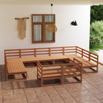 ZNTS 11 Piece Garden Lounge Set Solid Pinewood 3076212