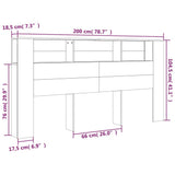 Headboard Cabinet Concrete Grey 200x18.5x104.5 cm 811956