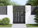 Garden Gate 85 x 175 cm Powder-coated steel Black Lockable 42015872