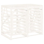 Double Wheelie Bin Storage White Solid Wood Pine 3157686