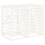 Double Wheelie Bin Storage White Solid Wood Pine 3157686