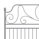 Bed Frame without Mattress Grey Metal 200x200 cm 324861