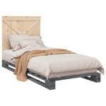 Bed Frame without Mattress Grey 90x200 cm Solid Wood Pine 3281580