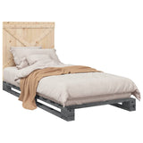 Bed Frame without Mattress Grey 90x200 cm Solid Wood Pine 3281580