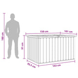 Outdoor Storage Box Galvanised Steel 150 x 101 x 91 cm Wood 42039102