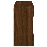 TV Wall Cabinet with LED Lights Brown Oak 78.5x30x60.5 cm 837105