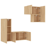 4 Piece TV Wall Units Sonoma Oak Engineered Wood 3216430