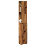 Bathroom Cabinet Old Wood 25x25x170 cm Engineered Wood 856652