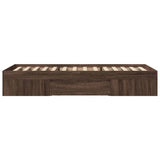 Bed Frame without Mattress Brown Oak 100x200 cm Engineered Wood 3295491