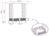 Raised Bed with Trellis and Roof Light Grey 124 x 40 x 129 cm 3423012