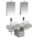Bathroom Cabinet Set 5 pcs Concrete Grey 40 x 10.5 x 60.5 cm 3406274