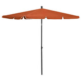 Garden Parasol with Pole 210x140 cm Terracotta 315548