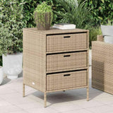Garden Storage Cabinet Beige 55x59x80 cm Poly Rattan 365554