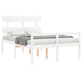 Senior Bed without Mattress White Small Double Solid Wood 3195322