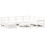 8 Piece Garden Sofa Set White Solid Wood Pine 3250573
