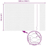 Hexagon Fence Silver 1.6 x 50 m Galvanised steel 42005736