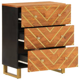 Side Cabinet Brown and Black 60x33.5x75 cm Solid Wood Mango 356786