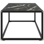 ZNTS Coffee Table Black with Black Marble Glass 100x50x35 cm 322882