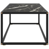 ZNTS Coffee Table Black with Black Marble Glass 100x50x35 cm 322882