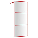 Walk-in Shower Wall with Clear ESG Glass Red 80x195 cm 154934