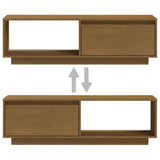 TV Cabinet Honey Brown 110x30x33.5 cm Solid Pinewood 809891