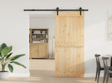 Sliding Door NARVIK Natural and Black 80 x 210 cm 3445288