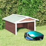 ZNTS Robotic Lawn Mower Garage 72x87x50 cm Mocca and White Firwood 170880