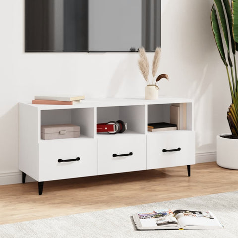 TV Cabinet White 102x35x50 cm Engineered Wood 812609