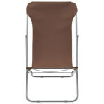 Folding Beach Chairs 2 pcs Steel and Oxford Fabric Brown 44362