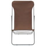 Folding Beach Chairs 2 pcs Steel and Oxford Fabric Brown 44362