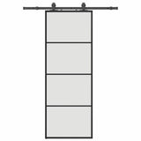 Sliding Door with Hardware Set Black 76x205 cm ESG Glass 3375907