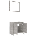 ZNTS 3 Piece Bathroom Furniture Set Concrete Grey Engineered Wood 3056929