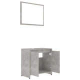ZNTS 3 Piece Bathroom Furniture Set Concrete Grey Engineered Wood 3056929