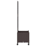 Garden Planter with Trellis&Wheels Brown 40 x 40 x 149 cm PP 3422939