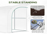Outdoor Walk-In Greenhouse, Plant Nursery with Zippered Doors, PE Cover and 3-Tier Shelves, White, T3398P318754