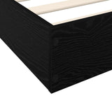 Floor Bed Frame Black Oak 80 x 200 cm Engineered Wood 8009081
