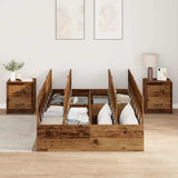 Storage Bed Frame Old Wood 120 x 190 cm Engineered Wood 3335427