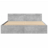 Bed Frame with Headboard without Mattress Concrete Grey 180x200 cm Super King 3295544