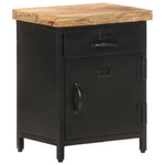 ZNTS Bedside Cabinet 40x30x52 cm Rough Mango Wood 320664