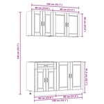 ZNTS 4 Piece Kitchen Cabinet Set Kalmar Black Engineered Wood 3314872