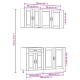 4 Piece Kitchen Cabinet Set Porto Sonoma Oak Engineered Wood 3314874