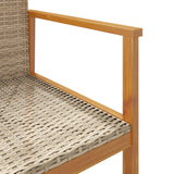 Garden Chairs 2 pcs Beige Poly Rattan&Solid Wood 368710